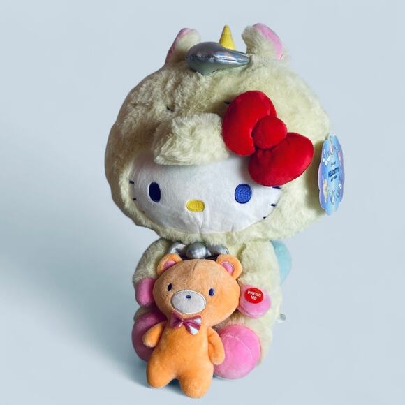 NWT Hello Kitty Light Up Unicorn 13” Stuffed Animal Plush Toy Teddy Bear Friends - Picture 2 of 9
